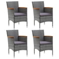 thumbnail image 1 of vidaXL Garden Dining Chairs 4 pcs Poly Rattan Grey, 1 of 5