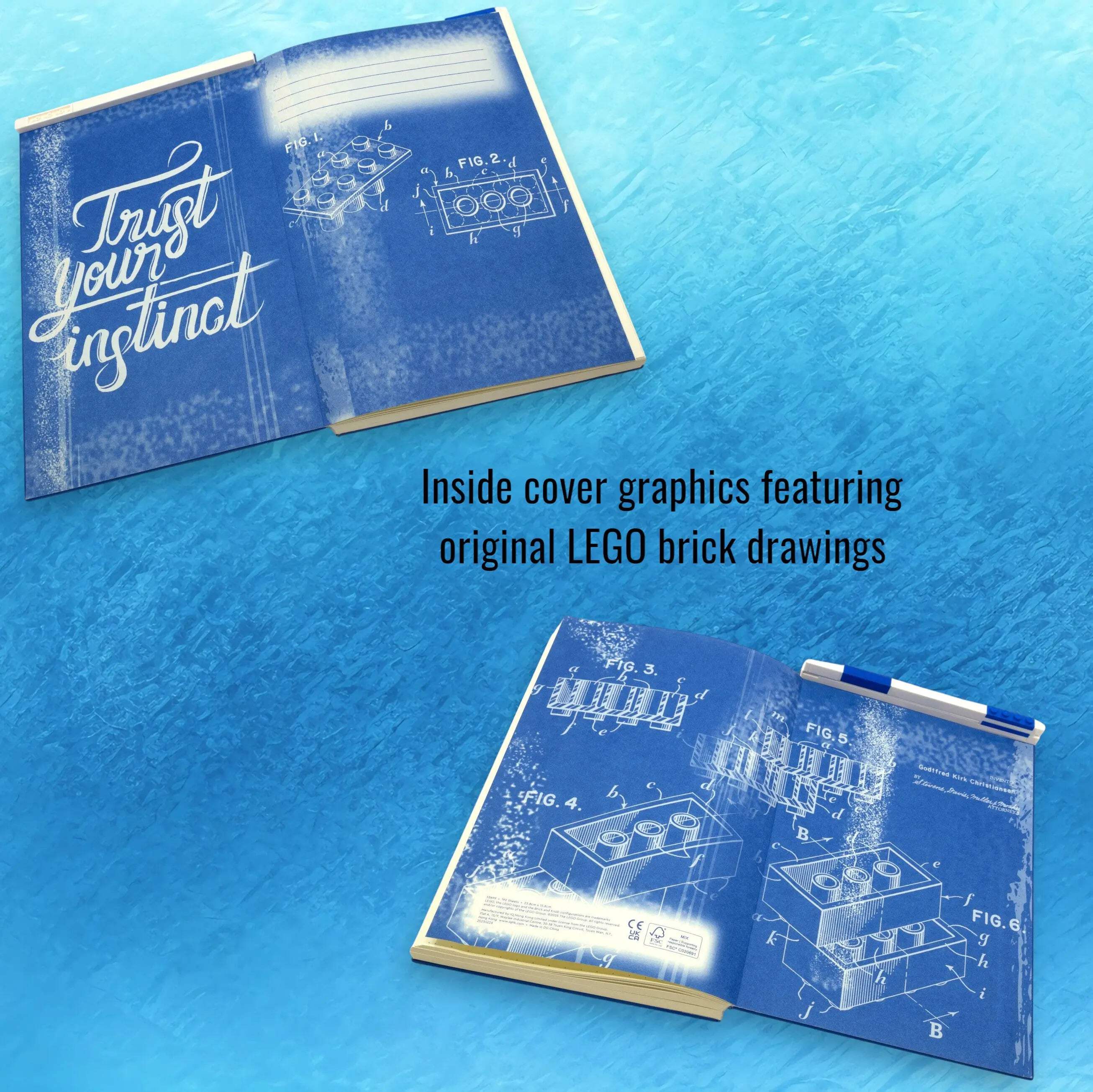 LEGO Locking Notebook with Gel Pen - 2x3 Blue