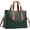 Green, variant on Women Crossbody Top Handle Satchel Handbags Color Block Leather Shoulder Tote Purses Large Capacity Work Tote Bag