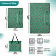 thumbnail image 2 of Extra Large Picnic Beach Blanket Waterproof Sand Proof Portable Outdoor Mat Red Roses and Green Leaves 60x80, 2 of 9