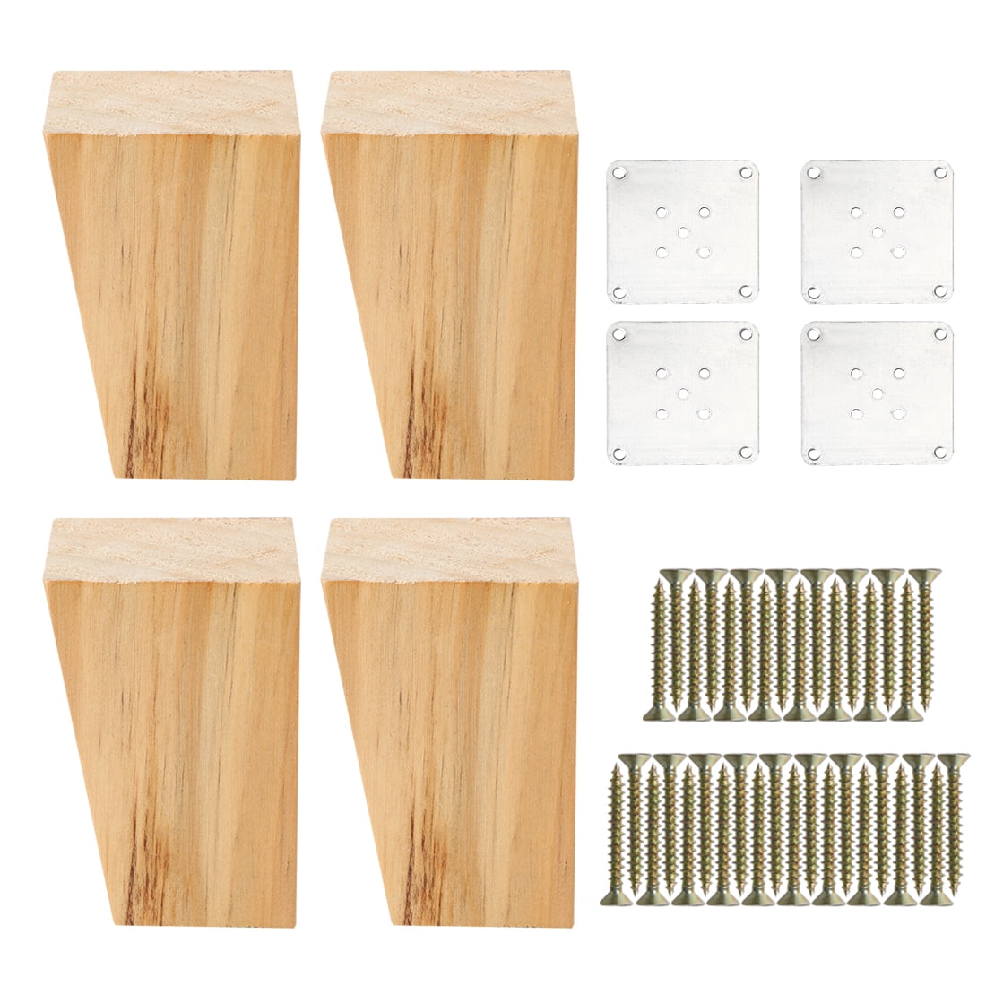 3 Square Solid Wood Furniture Leg Chair Sofa Cabinet Feet Replacement Set Of 4