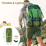 Camping Sleeping Pad 2 Person Self-Inflating Mattress Double Size with Pillow Air Mat Outdoor Portable Green