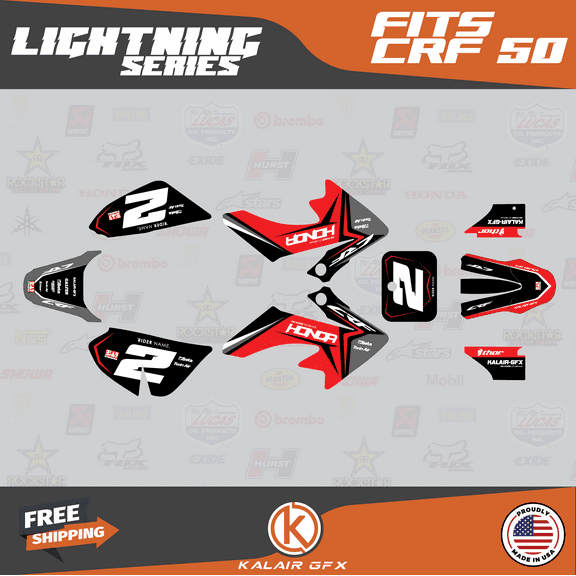 Kalair GFX Graphics Kit for Honda CRF50 (2004-2012) Lightning Series