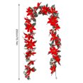 thumbnail image 2 of Tema del festival de guirnalda de flores navideñas para decoración de ventanas de pared del hogar (E) Rojo, 2 of 7