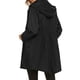 thumbnail image 5 of Chaqueta con capucha para mujer Impermeable de manga larga con cintura elástica y cremallera Gabardi Abanopi Negro/Pequeña, 5 of 6