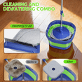 thumbnail image 5 of SUGARDAY Spin Mop and Bucket Combo with Wringer Set, Collapsible Mop and Bucket System with 5 Microfiber Pads for Household Use Floor Wall Cleaning, 5 of 7