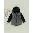 thumbnail image 2 of Genuiskids Kids Toddler Baby Boys Denim Jackets Baby Autumn Fall Clothing Long Sleeve Hooded Button Up Coats Toddler Children Fashion Outerwear, 2 of 9