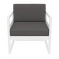 thumbnail image 4 of Mykonos Patio Club Chair in White Finish with Acrylic Fabric Charcoal Cushions, 4 of 10