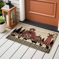 thumbnail image 4 of Area Rug 2 x 3 Ft, Brown Farmhouse Indoor Accent Bathroom Rugs for Kitchen/Laundry Room, Vintage Country Animals Wood Grain Plaid Washable Non-Slip Runner Floor Mat for Entryway, Living Room, 4 of 8