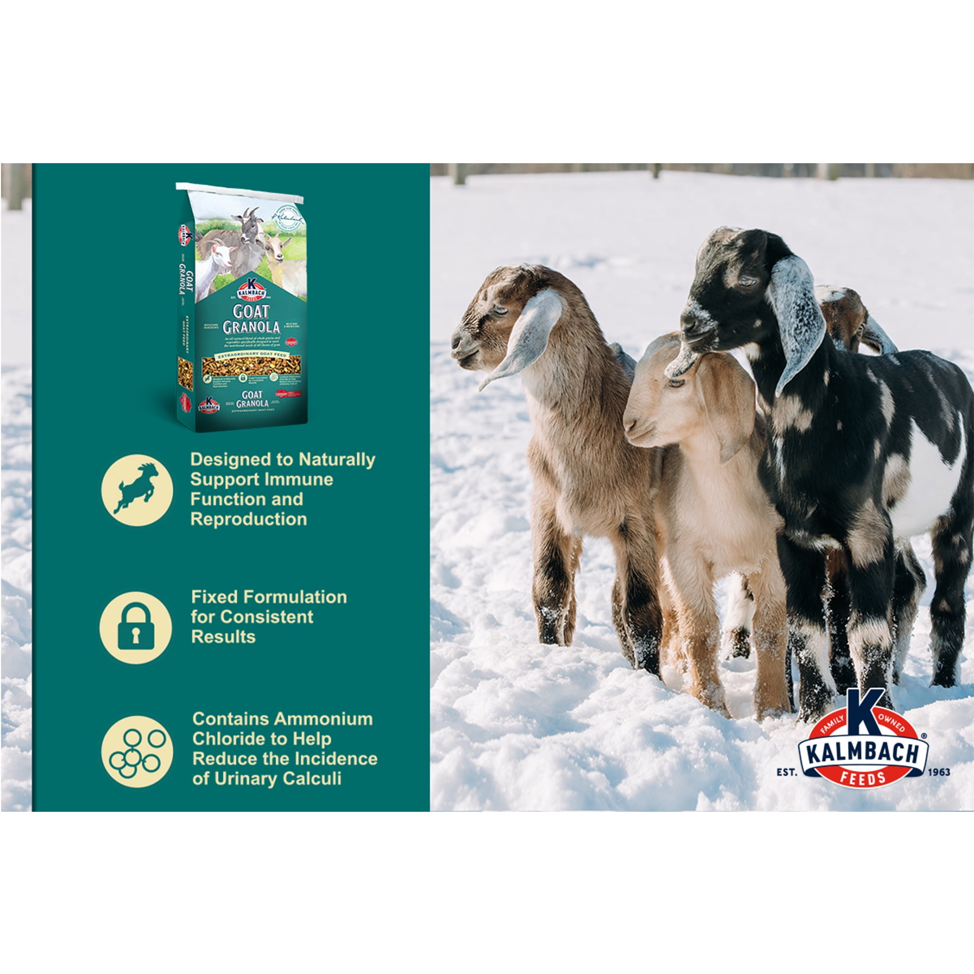 Kalmbach Feeds All Natural Goat Granola Soy Free Goat Feed, 30 lb Bag