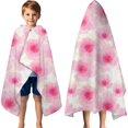 thumbnail image 3 of Pioneer Flower Floral Print Pattern Hooded Bath Towel，60"x35" for Ages 3 To 12 Kids, Quick Dry Lightweight Soft Microfiber Hood Beach Towel Cover Up for Kids, 3 of 7