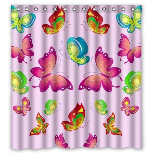 ABPHQTO Natural Collection Flying Butterfly Cortina de ducha Cortina de ducha impermeable 150x180 cm