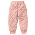 thumbnail image 2 of Piuwrlz Kids Thick Plush Pants Girls Boys Long Fleece Sweatpants Cotton Velvet Solid Color Tight Pink Size 9 Years, 2 of 7