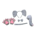 thumbnail image 4 of Sharprepublic 5xElephant Ears Headband Nose Bow Tie Tail Gloves Cute for Festival Roles Play without Skirt, 4 of 8