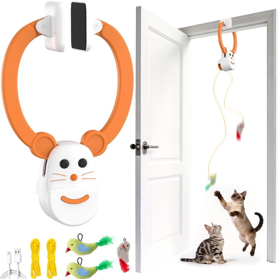 Gmdisc Cat Toys for Indoor Cat Toy Smart Interactive Cat Toy with USB Rechargeable,Automatic Electric Cat Toy for Cats and Kittens,Orange