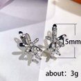 thumbnail image 2 of EOEMY Women Flower Cubic Zircon Wedding Jewelry 925 Silver Filled Drop Earrings Gift-Silver, 2 of 6