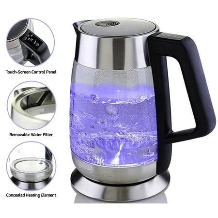 Ovente Glass Electric Kettle, Fast Heating with Temperature Control and Keep Warm on EACH Temperature Setting, 1.8L, Auto Shut-Off and Boil-Dry Protection, BPA Free