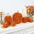 thumbnail image 5 of MXTPOV Halloween Pumpkin Decor 7Pcs Halloween Decorations Exquisite Pumpkin Decorations with Sequins Knitted Artificial Pumpkin Ornaments Thanksgiving Decorations Home Decor, 5 of 5