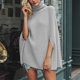 thumbnail image 1 of Ailaofu Women's 2025 Fall Winter Turtleneck Poncho Sweater Fashion Chunky Knit Cape Wrap Sweaters Pullover Jumper Tops, 1 of 4