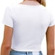 thumbnail image 3 of Crop top de manga corta para mujer - Camiseta ajustada de cuello redondo para uso informal/playa (S-XL), 3 of 5