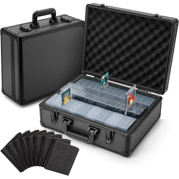 FunGuys Top Loader Case, 3 Row, Holds 630 Toploader Trading Cards, Black