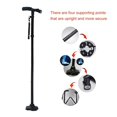 thumbnail image 4 of Bâton de Marche Pliant avec Lumière LED, Base de Confiance Pivotante à 4 Têtes pour Vieil Homme, Bâtons de Guidon de Randonnée, 4 of 6