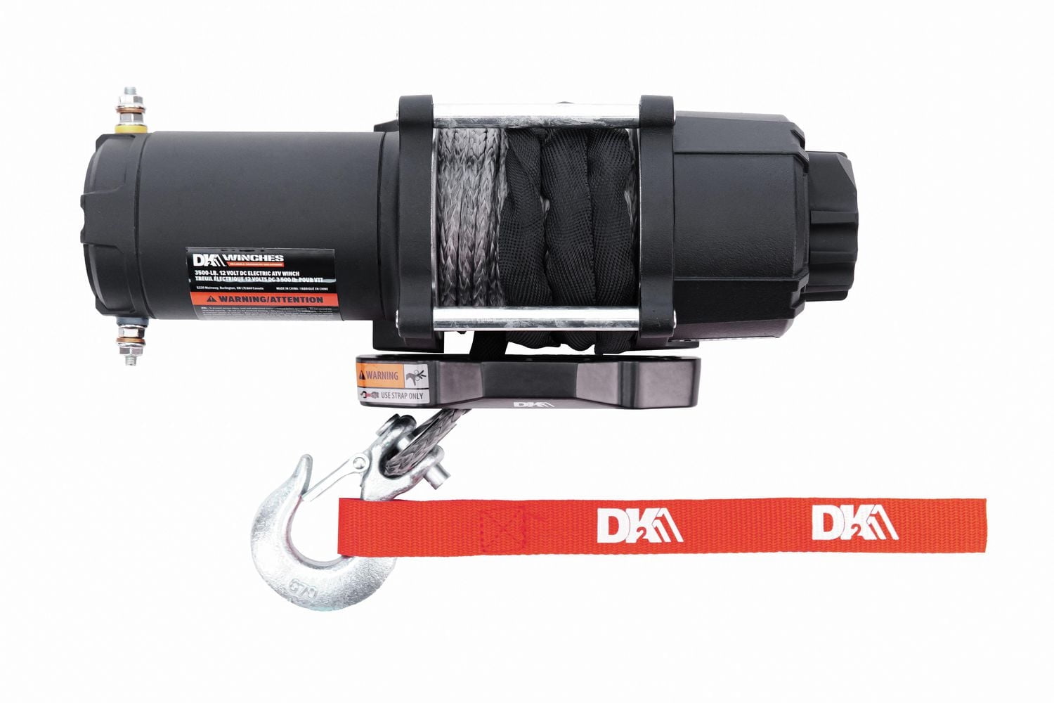 Treuil électrique pour VTT/UTV DK2 de 3 500 lb (corde synthétique incluse)