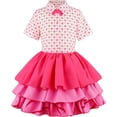 thumbnail image 5 of Pink Costume for Halloween Cosplay, Red Heart Costume Bridget Pink Princess Dress with Jacket Belt Bag Outfit Halloween Cosplay Party Dress Up, 5 of 7
