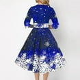 thumbnail image 4 of Wangmeiwg Christmas Dresses for Women Christmas Snowflake Print Long Casual Dress for Women with Round Neck and Half Sleeve Elegant Design S Blue, 4 of 7