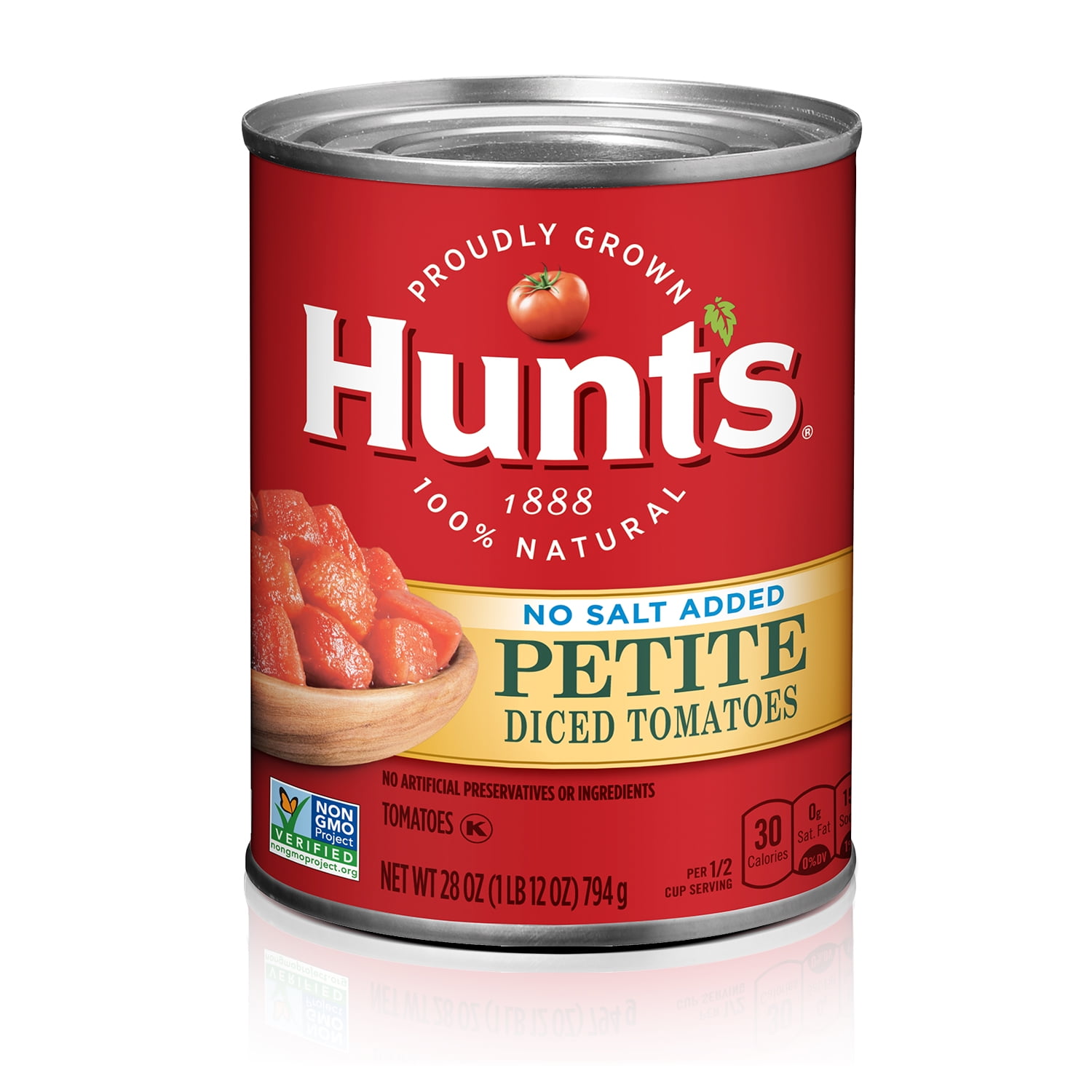 Hunts Petite Diced Tomatoes No Salt Added 28 oz