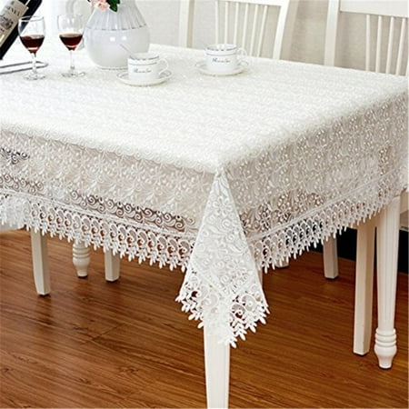 Multiple Use Table TaiXiuHome Modern Minimalist European Pastoral Style Translucent Lace Embroidery Tablecloth Multiple Uses Top Decoration White R ()