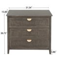 thumbnail image 4 of 3-Drawer Cabinet,Modern Chest of Drawers,Mid-Century Storage Cabinet,Solid Wood Dresser with Large Storage Space,Suitable for Bedroom,Living Room,Study Room,31.54"LX15"WX30.75"H,Grey, 4 of 7