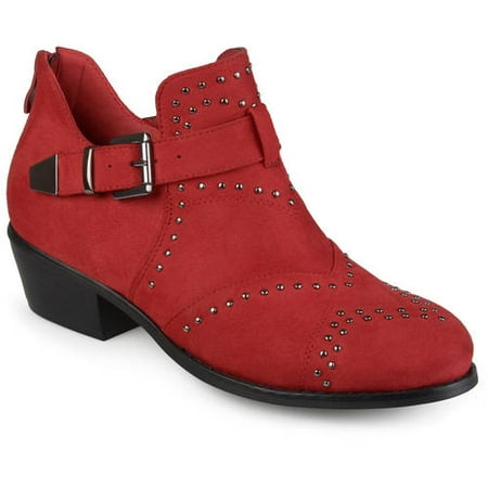 - Women's Faux Suede Decorative Ankle Strap Studded Booties