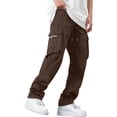 thumbnail image 5 of Havenre Men's Casual Cargo Pants Lightweight Workout Joggers Stretch Sweatpants Hiking Drawstring Athletic Sweat Pants with Multi Pockets Coffee XXL, 5 of 9