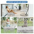 thumbnail image 4 of Boho Hanging Chair, 330 lb Durable Build, Metal Trimmed Frame, Gray Hanging Reading Chair, Swing Seat for Adults, Crafted for Lounge, Cabin, Balcony, 4 of 7