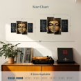 thumbnail image 3 of Elephant Stock Gold Stained Buddha Head Wall Art - Horizontal Multi Panel Canvas - Living Room Wall Decor - People Multi Panel - Gray And Black Decor - 30" x 18", 3 of 4