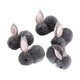 thumbnail image 3 of 5 conejos de Pascua de peluche, mini conejitos para manualidades de boda. Gris, 3 of 9