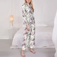 thumbnail image 3 of Kdxio Orchids Flowers Women's Pajama Sets Long Sleeve Button Down Sleepwear Nightwear Soft Pjs Lounge Sets-Small, 3 of 7