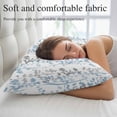thumbnail image 5 of Light Blue Grey Botanical Pillow Covers, Linen Long Throw Pillow Case, Spring Floral Summer Farmhouse Holiday Pillow Protector Decorative Cushion Cover for Living Room/Bedroom 20" x 36", 5 of 8