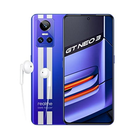realme GT Neo 3 80W Dual-SIM 256GB ROM + 8GB RAM (GSM Only | No CDMA) Factory Unlocked 5G Smartphone (Nitro Blue) - International Version