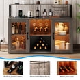 thumbnail image 1 of Wine Bar Cabinet with Wine Rack Glass Holder Kitchen Coffee Cabinet, Sideboard Freestanding Liquor Storage with LED Lights for Kitchen Living Room, Office,Dining Room, 1 of 7