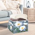 thumbnail image 4 of Iauyy Large Storage Box with Lid - Foldable Home Storage Bins for Clothes Toy Holiday Decor, White Peony Flower (42*32*30cm), 4 of 6