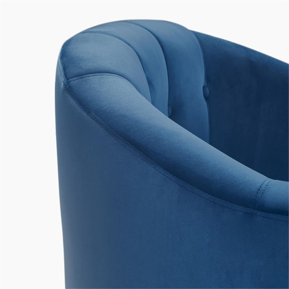 Adore Decor Ivey Modern Tufted Velvet Accent Tub Chair in Blue