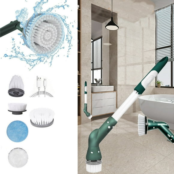 Meitianfacai Electric Spin Scrubber, Cordless Cleaning Brush with 5 Replaceable Brush Heads, Extension Handle, Power Scrubber for Cleaning Bathroom, Shower, Tub, Floor