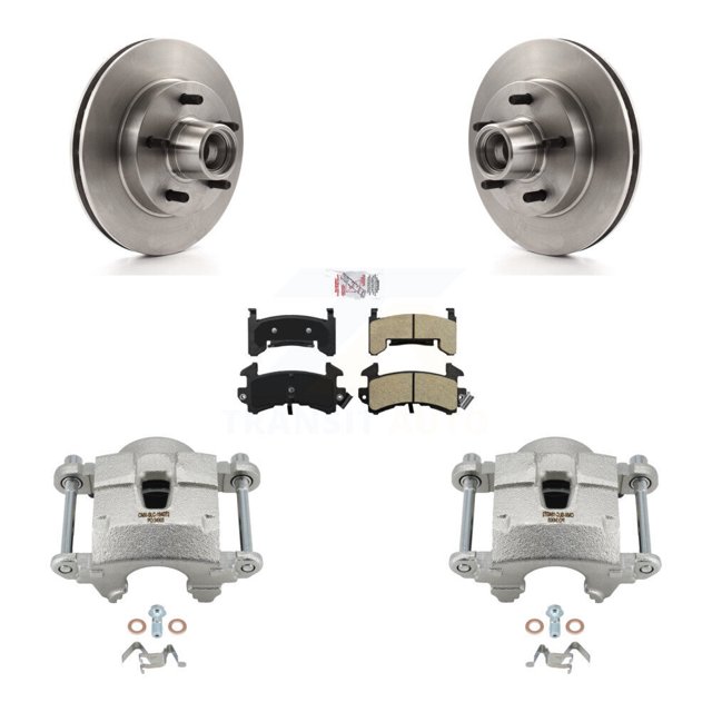 Transit Auto Front Brake Caliper Rotor Semi-Metallic Pad Kit for Car Chevrolet Camaro Pontiac S10 Firebird GMC Oldsmobile Monte Carlo Cutlass Supreme Buick Regal Sonoma S15 Blazer Jimmy El KC8-101355N
