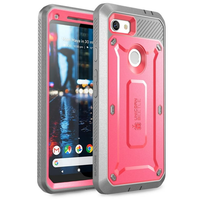 SUPCASE Unicorn Beetle Pro Series Designed for Google Pixel 3a XL Case, Full-Body Rugged Holster Case with Built-in Screen Protector for Google Pixel 3a XL 2019 Release (Pink)