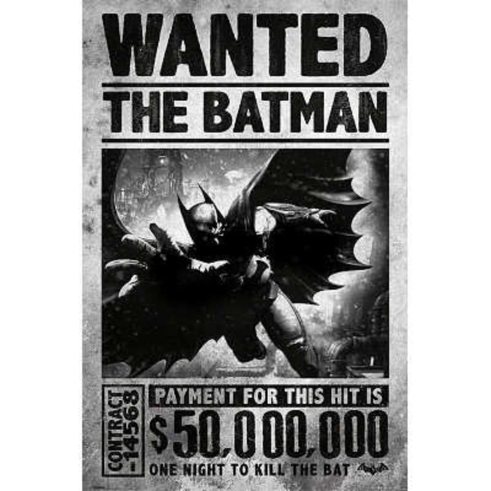Details about   BATMAN ORIGINS SIZE: 24 x 36" WANTED - BATMAN FLYING FRAMED GAMING POSTER 
