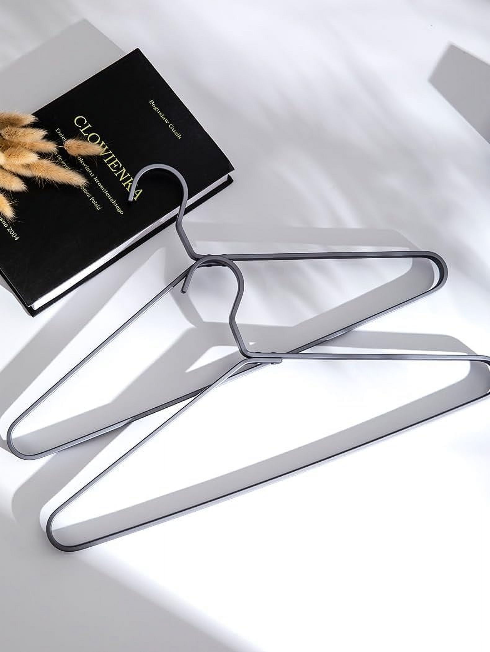 Premium Matte Gold Aluminum Coat Hanger Set of 10, 16.5 Inch Smooth Durable Metal Shirt & Dress Hangers, Clothing Support Hanger