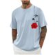 thumbnail image 5 of Camisas de Manga Larga para Hombres Imprimir Casual Cuello Redondo Blusa de Manga Corta, Camisas de Lino para Hombres, 5 of 8