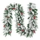 thumbnail image 2 of CaiYueKe 9 ft Flocked Snowflake Garland with Pinecones Berries Christmas Rattan Swag Artificial Greenery Winter Holiday Mantle Fireplace Staircase Doorway Decoration, 2 of 9